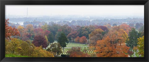 Framed High angle view of a cemetery, Arlington National Cemetery, Washington DC, USA Print