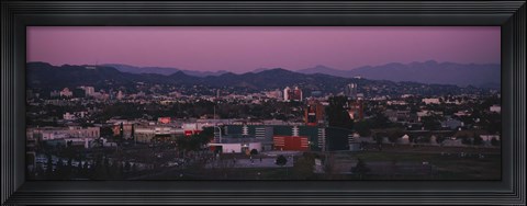 Framed High angle view of an observatory in a city, Griffith Park Observatory, City of Los Angeles, California, USA Print
