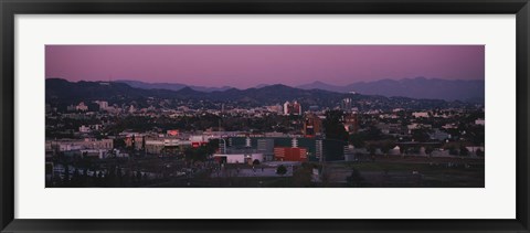 Framed High angle view of an observatory in a city, Griffith Park Observatory, City of Los Angeles, California, USA Print