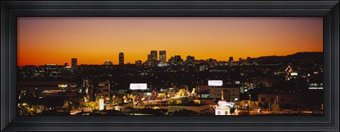 Framed High angle view of buildings in a city, Century City, City of Los Angeles, California, USA Print