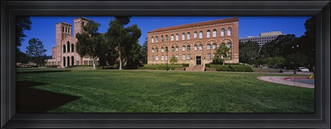 Framed Lawn in front of a Royce Hall and Haines Hall, University of California, City of Los Angeles, California, USA Print