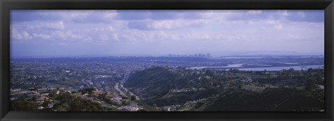 Framed High angle view of a bridge, Coronado Bridge, San Diego, California, USA Print