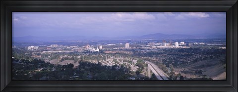 Framed High angle view of a temple in a city, Mormon Temple, La Jolla, San Diego, California, USA Print