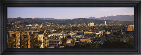 Framed High angle view of buildings in a city, Hollywood, City of Los Angeles, California, USA Print