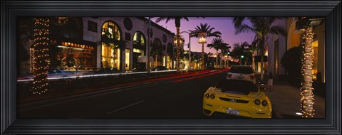 Framed Cars parked on the road, Rodeo Drive, City of Los Angeles, California, USA Print