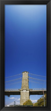 Framed Brooklyn Bridge from as Distance, Manhattan, New York City Print