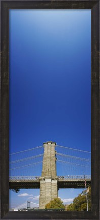 Framed Brooklyn Bridge from as Distance, Manhattan, New York City Print