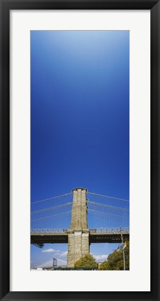 Framed Brooklyn Bridge from as Distance, Manhattan, New York City Print