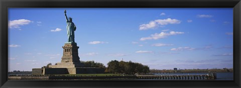 Framed Statue viewed through a ferry, Statue of Liberty, Liberty State Park, Liberty Island, New York City, New York State, USA Print