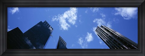 Framed Low angle view of skyscrapers, Columbus Circle, Manhattan, New York City, New York State, USA Print
