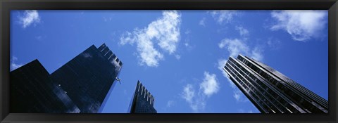 Framed Low angle view of skyscrapers, Columbus Circle, Manhattan, New York City, New York State, USA Print