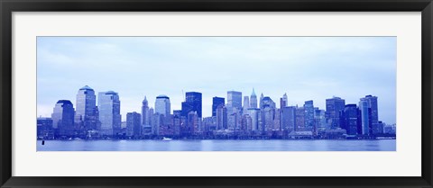 Framed New York Skyline in Blue Print