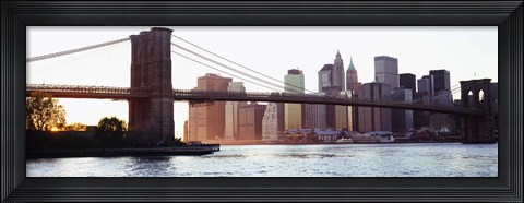 Framed Brooklyn Bridge over the East River Print