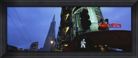 Framed Low angle view of a building, Sentinel Building, Transamerica Pyramid, San Francisco, California Print