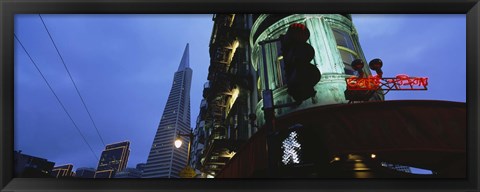 Framed Low angle view of a building, Sentinel Building, Transamerica Pyramid, San Francisco, California Print