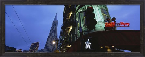 Framed Low angle view of a building, Sentinel Building, Transamerica Pyramid, San Francisco, California Print