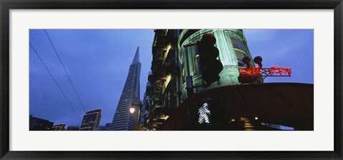 Framed Low angle view of a building, Sentinel Building, Transamerica Pyramid, San Francisco, California Print