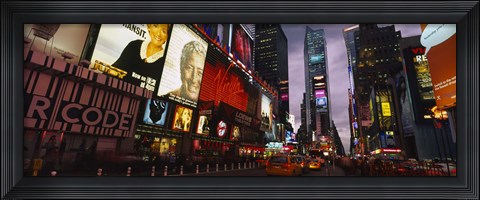 Framed Buildings lit up at night, Times Square, Manhattan Print