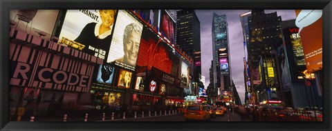 Framed Buildings lit up at night, Times Square, Manhattan Print