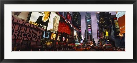 Framed Buildings lit up at night, Times Square, Manhattan Print