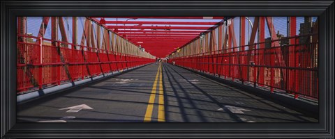 Framed Arrow signs on a bridge, Williamsburg Bridge, New York City, New York State, USA Print