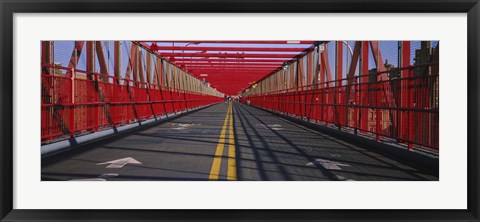 Framed Arrow signs on a bridge, Williamsburg Bridge, New York City, New York State, USA Print