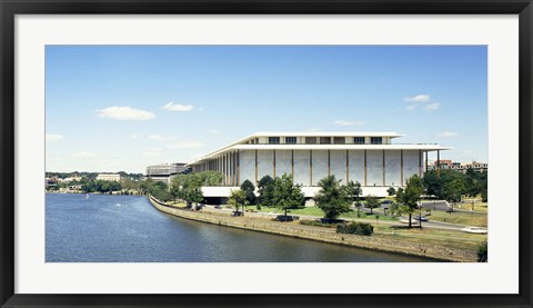 Framed Buildings along a river, Potomac River, John F. Kennedy Center for the Performing Arts, Washington DC, USA Print