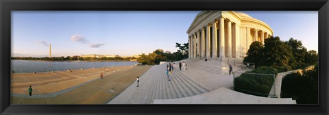 Framed Monument at the riverside, Jefferson Memorial, Potomac River, Washington DC, USA Print