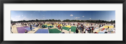 Framed High angle view of AIDS quilt on display, Washington DC, USA Print