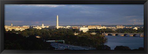Framed High angle view of a monument, Washington Monument, Potomac River, Washington DC, USA Print