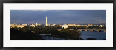 Framed High angle view of a monument, Washington Monument, Potomac River, Washington DC, USA Print