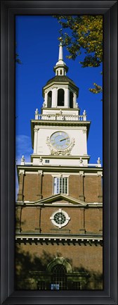 Framed Low angle view of a clock tower, Independence Hall, Philadelphia, Pennsylvania, USA Print