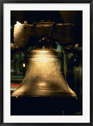 Framed Close-up of a bell, Liberty Bell, Philadelphia, Pennsylvania, USA Print