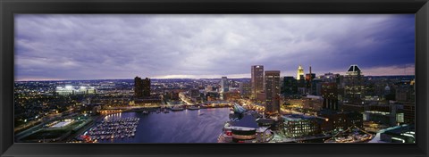 Framed Baltimore with Cloudy Sky at Dusk Print