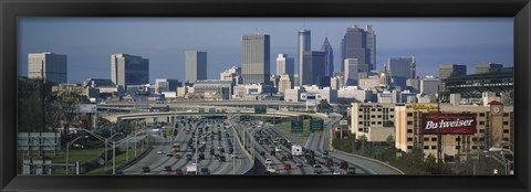 Framed High angle view of traffic on a highway, Atlanta, Georgia Print