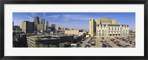 Framed Hospital in a city, Grady Memorial Hospital, Skyline, Atlanta, Georgia, USA Print