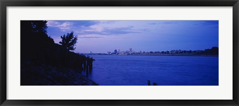 Framed City at the waterfront, Mississippi River, Memphis, Shelby County, Tennessee, USA Print