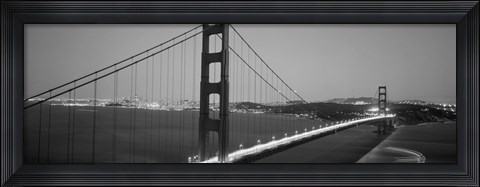 Framed Golden Gate Bridge (black and white), San Francisco, California Print