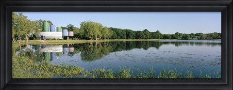 Framed Reflection of trees in water, Warner Park, Madison, Dane County, Wisconsin, USA Print