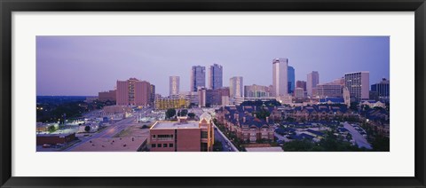 Framed Skyscrapers in a city at dusk, Fort Worth, Texas, USA Print