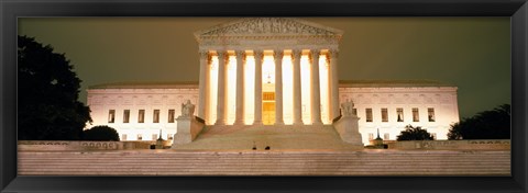 Framed Supreme Court Building illuminated at night, Washington DC, USA Print