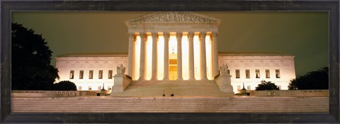 Framed Supreme Court Building illuminated at night, Washington DC, USA Print