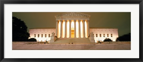 Framed Supreme Court Building illuminated at night, Washington DC, USA Print