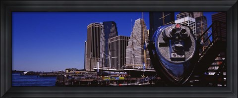 Framed Close-up of a Coin-Operated Binoculars, South Street Seaport, Manhattan, New York City, New York State, USA Print