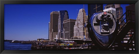 Framed Close-up of a Coin-Operated Binoculars, South Street Seaport, Manhattan, New York City, New York State, USA Print