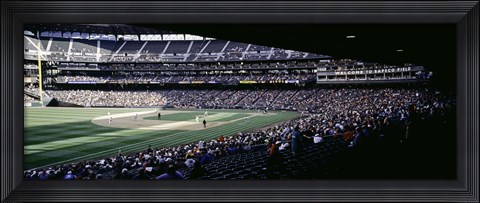 Framed Baseball players playing baseball in a stadium, Safeco Field, Seattle, King County, Washington State, USA Print
