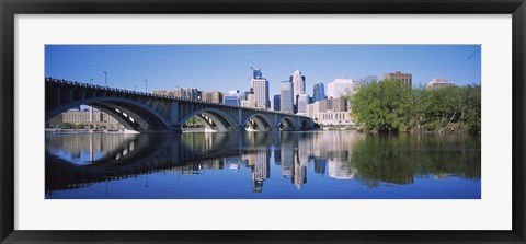 Framed Arch bridge across a river, Minneapolis, Hennepin County, Minnesota, USA Print