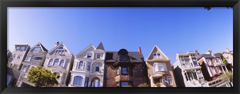 Framed Low angle view of houses in a row, Presidio Heights, San Francisco, California Print