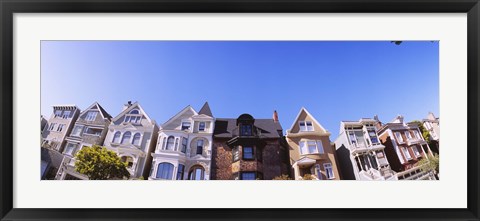 Framed Low angle view of houses in a row, Presidio Heights, San Francisco, California Print