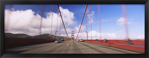 Framed Cars on a bridge, Golden Gate Bridge, San Francisco, California, USA Print